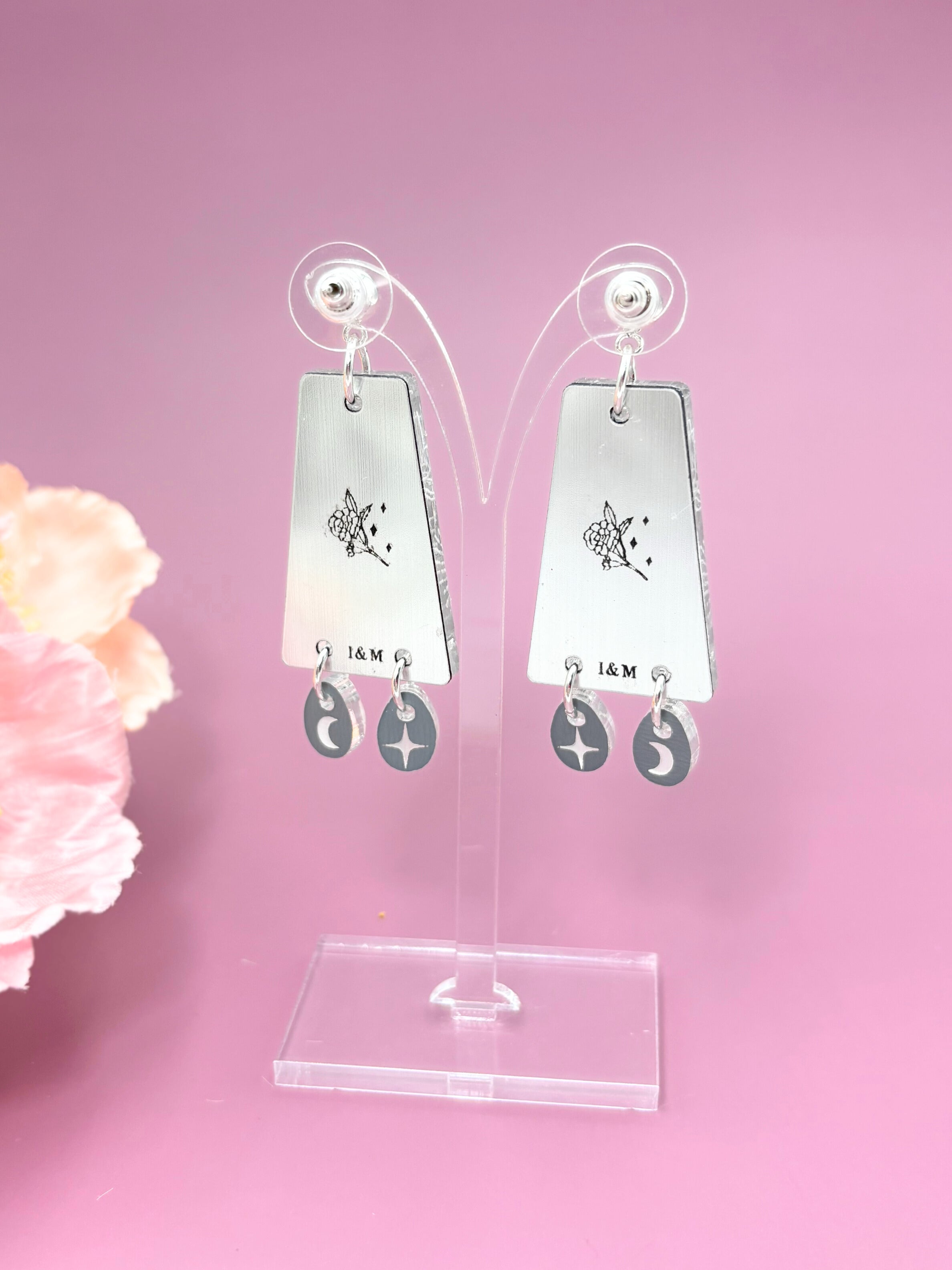 I Will Rise Dangles - Silver Acrylic Earrings | Isla & Marigold