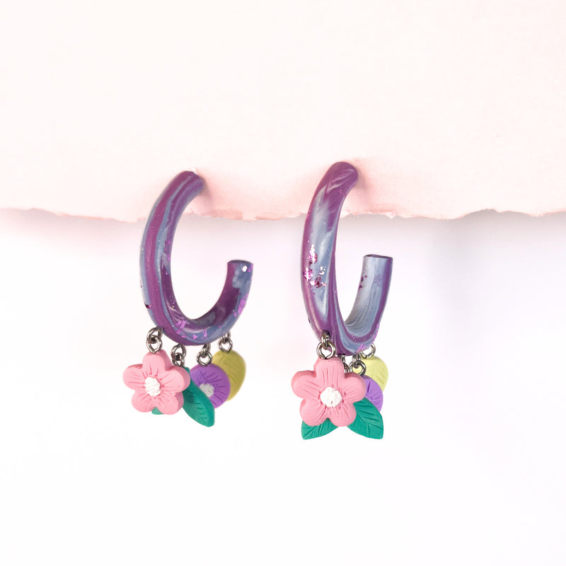 Handmade Earrings- Charmed Hoops