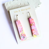 Resin Dangle Earrings- Pink