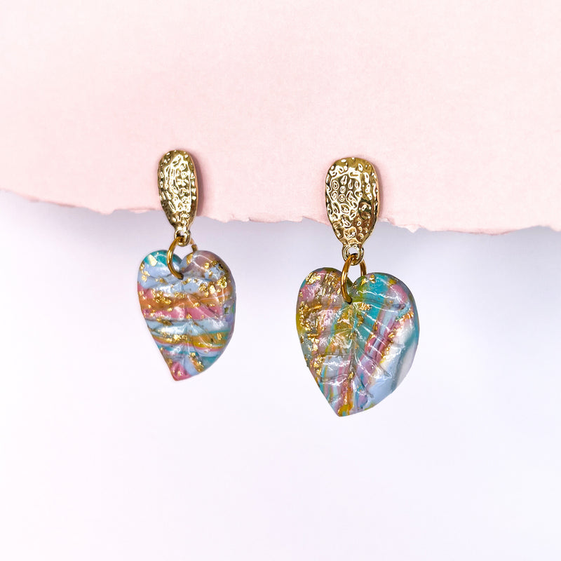 Handmade Earrings- Rainbow Leaves