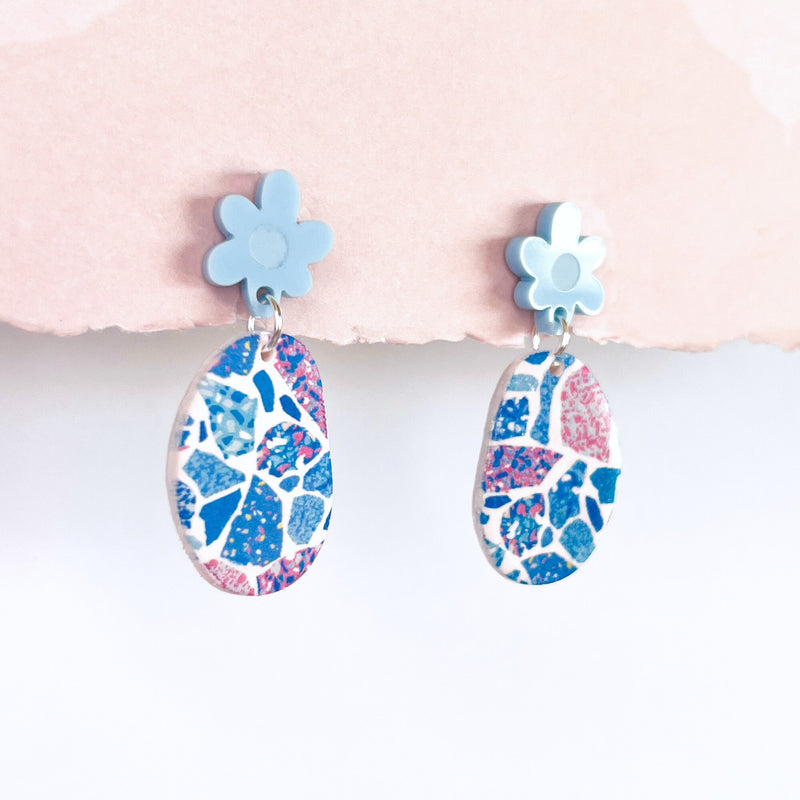Handmade Earrings- Terrazzo Pebbles