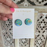 Statement Studs- Sea Green