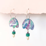 Handmade Earrings- Blue Purple Flower