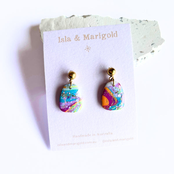 Polymer Clay Multi-Coloured Everyday Earrings