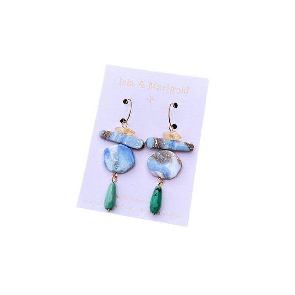 Handmade Earrings- 'Boulder Opal' Citrine