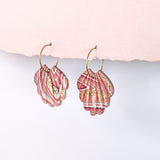 Handmade Earrings- Pink Swirl Shell