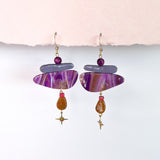 Handmade Earrings- Purple Shard and Star