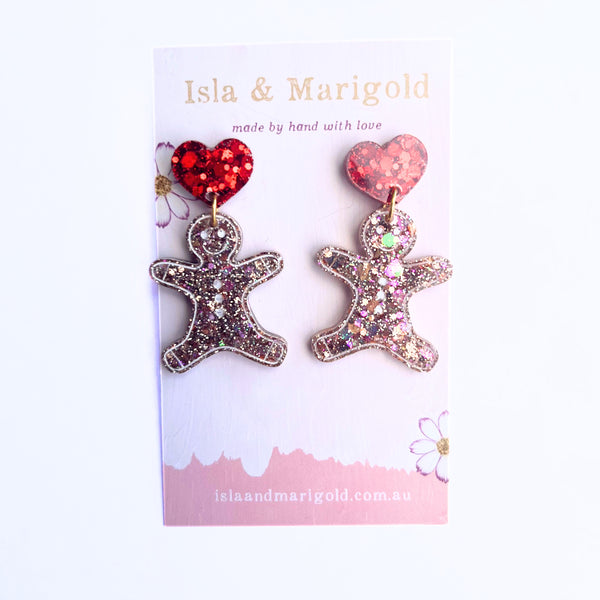 Christmas Gingerbread Man Earrings- Two Sizes