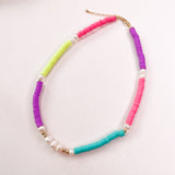 Necklace- Neon Rainbow with Pearls