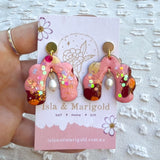 Handmade Earrings- Watermelon Arch Pearl