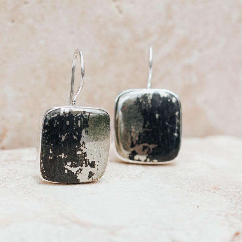 Pyrite Black and Gold Earrings 3