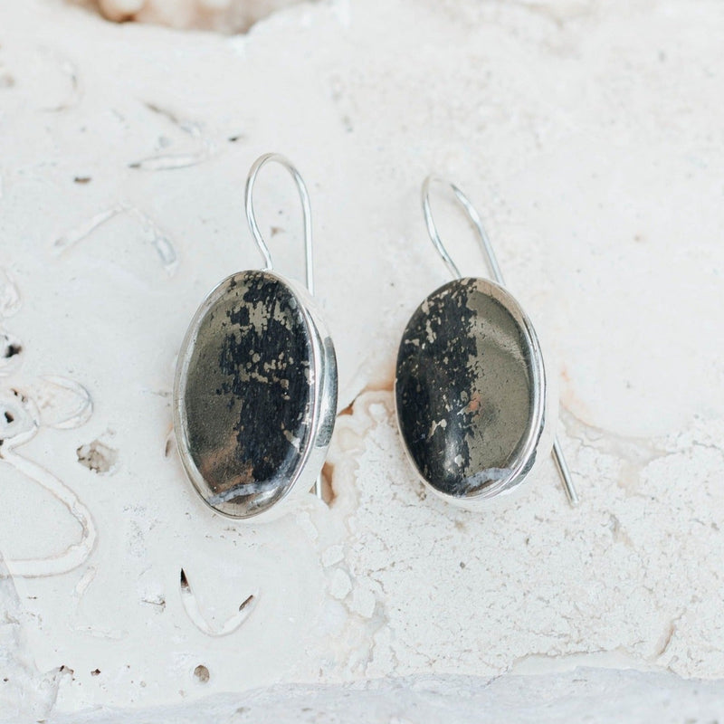 Pyrite Black and Gold Earrings 8
