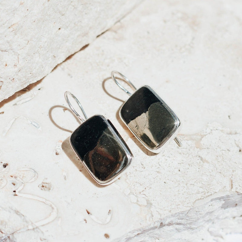 Pyrite Black and Gold Earrings 11